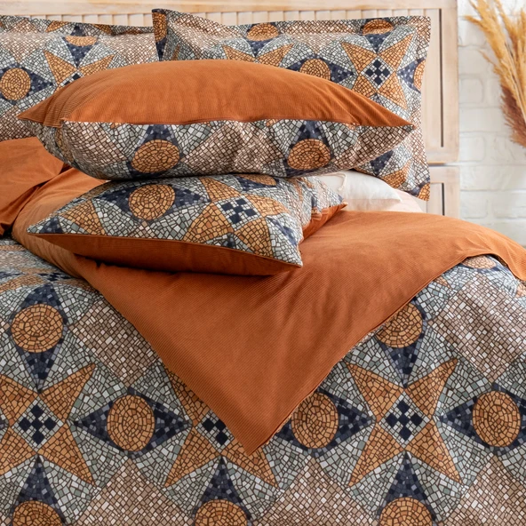 Schafer Home Premium Comfort Çift Kişilik Nevresim Takımı 6 Parça-Kiremit - 4