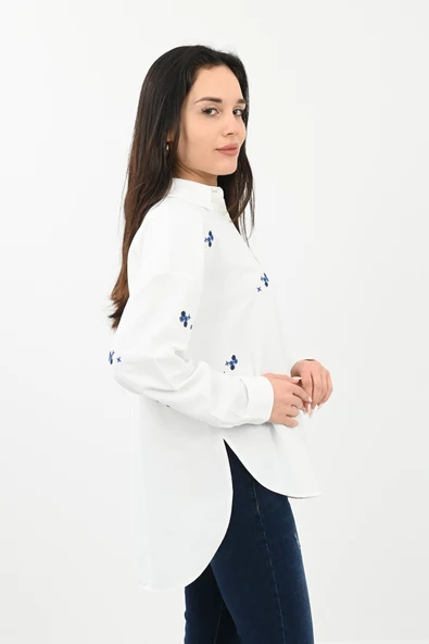 Kadın Nakış Detaylı Gömlek 1724-24 - 9