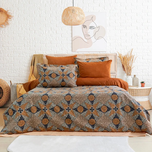 Schafer Home Premium Comfort Çift Kişilik Nevresim Takımı 6 Parça-Kiremit