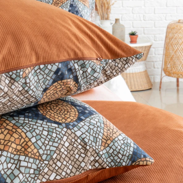 Schafer Home Premium Comfort Çift Kişilik Nevresim Takımı 6 Parça-Kiremit - 5