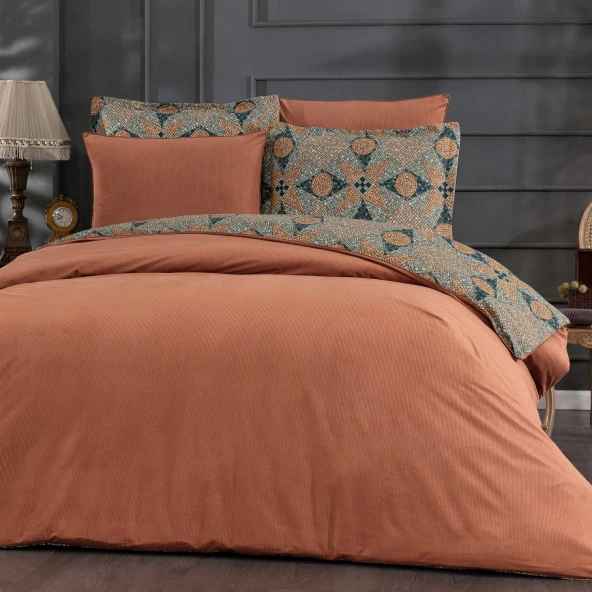 Schafer Home Premium Comfort Çift Kişilik Nevresim Takımı 6 Parça-Kiremit - 2