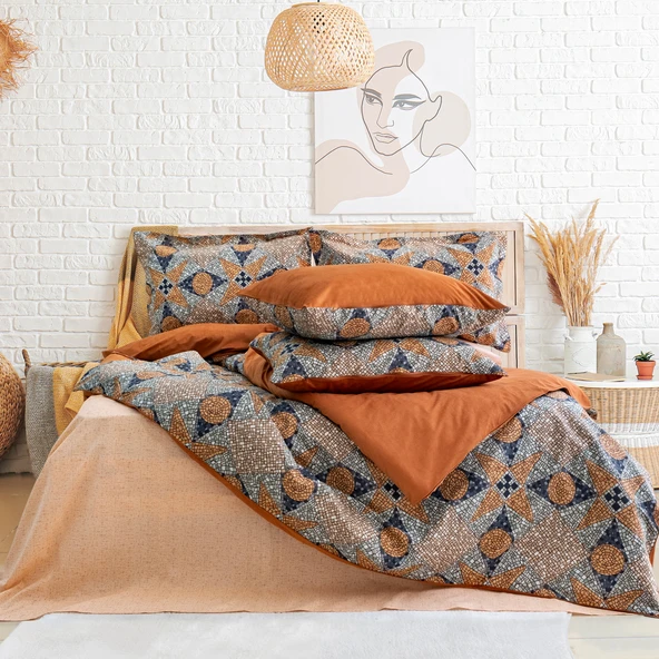 Schafer Home Premium Comfort Çift Kişilik Nevresim Takımı 6 Parça-Kiremit - 3