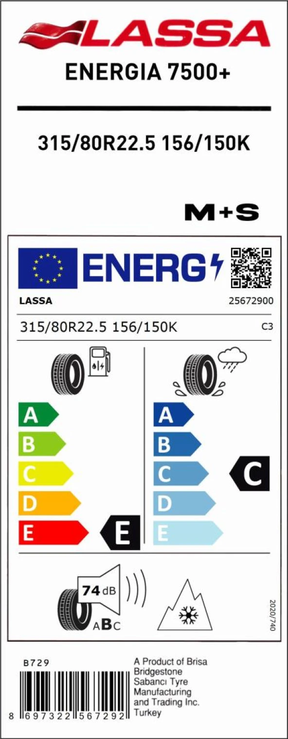 315/80R22.5 156/150K(154/150L) EG 7500 ÇEKER