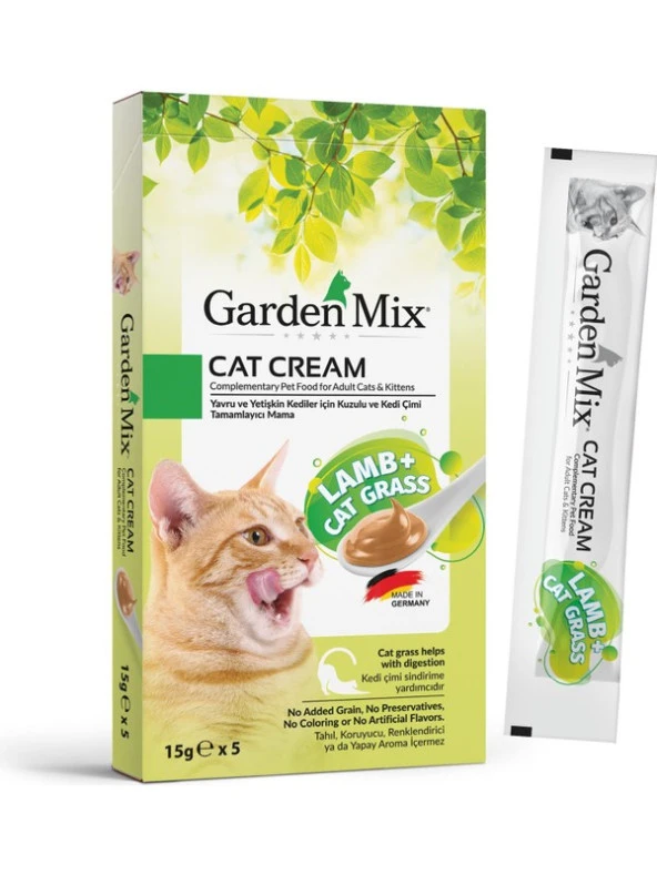 Garden Mix Kedi Kreması Kuzu+Kedi Otu 15GR x 5 Adet