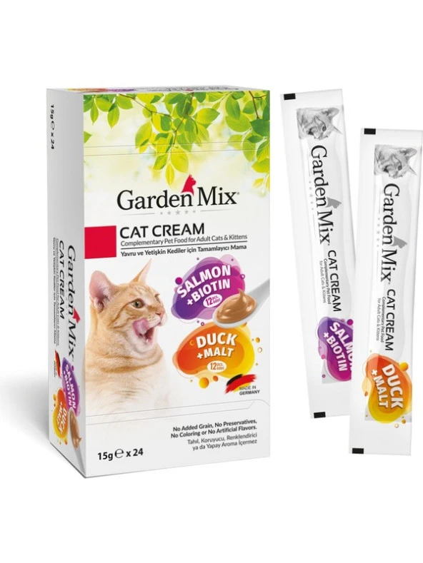 Garden Mix Kedi Kreması Xxl Somon+Ördek 15GR x 24 Adet ürün görseli 1