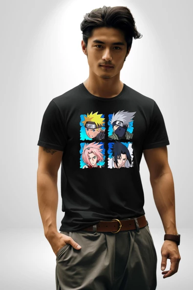 Naruto Shippūden Kadın Erkek Unisex Beyaz Organik Baskılı T-Shirt Penye Yüksek Kalite