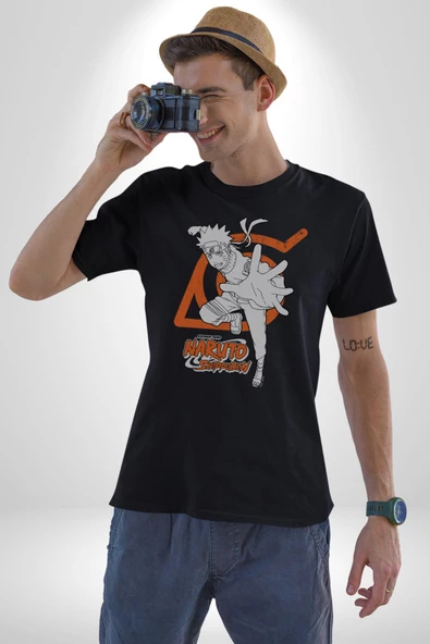 Naruto Shippuden Gizli İşareti Kadın Erkek Unisex Siyah Organik Baskılı T-Shirt Penye Yüksek Kalite