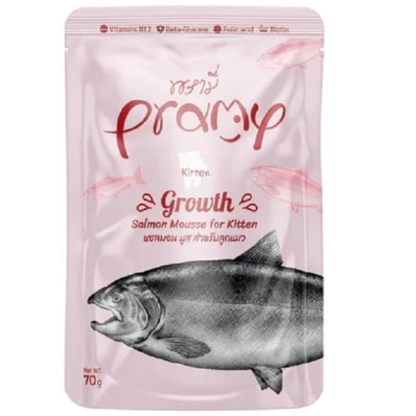 PRAMY YAVRU KEDİLER İÇİN SOMONLU MOUSSE 70G ürün görseli 1