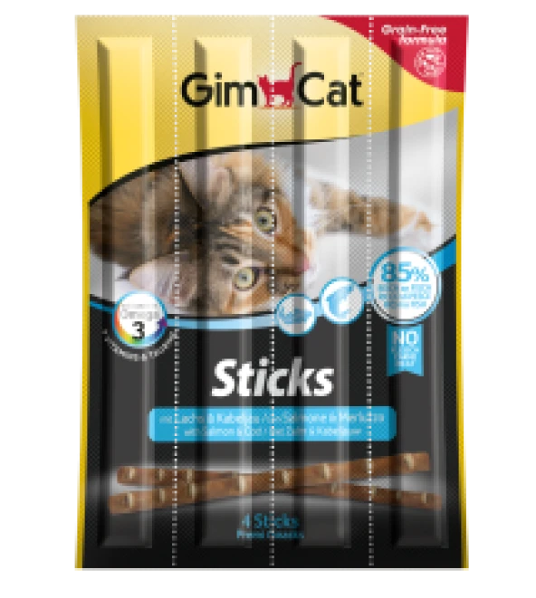 Gimcat Kedi Ödül Çubuğu Sticks Somonlu ve Morina Balıklı 20gr