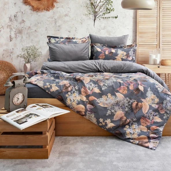 Schafer Home Premium Comfort Çift Kişilik Nevresim Takımı 6 Parça-Gri - 3