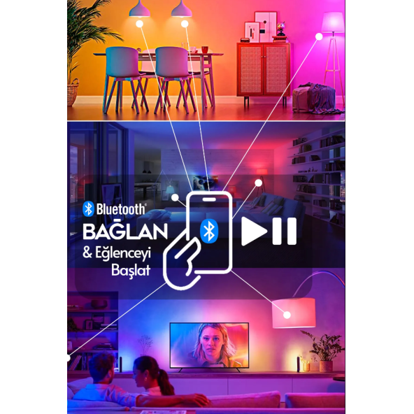QASUL Bluetooth Hoparlör Rgb Ledli Lamba Kumandalı Müzik Çalar Ampul Renkli Ampul - 2