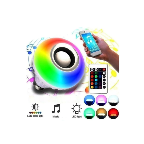QASUL Bluetooth Hoparlör Rgb Ledli Lamba Kumandalı Müzik Çalar Ampul Renkli Ampul - 3