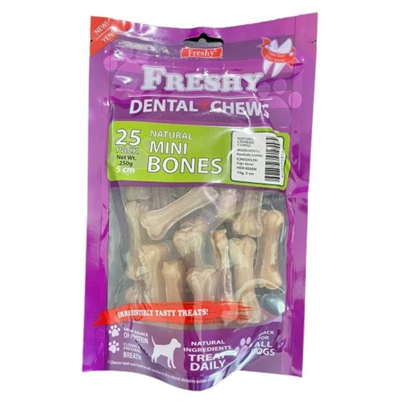Freshy Natural Mini Dental Bones 5cm 25'li 250gr