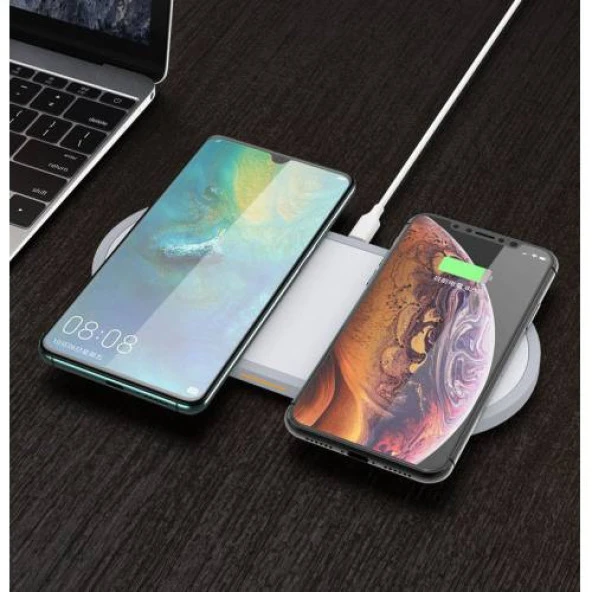 Polham 3in1 Wireless Şarj Kablosuz Şarj iPhone Apple Watch AirPods Şarj Huawei Samsung Xiaomi Şarj - 8