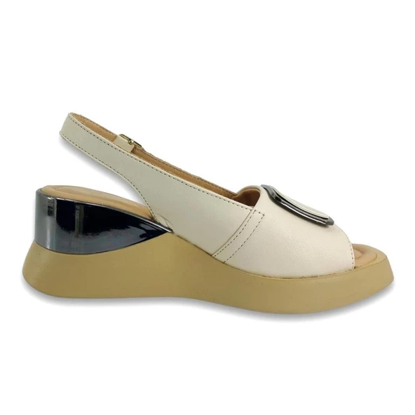 VENÜS 2409302Y DOLGU TOPUK FASHİON DERİ KADIN SANDALET - 8