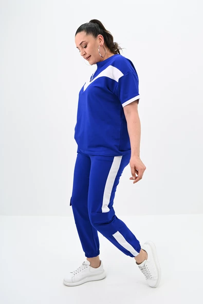 Kadın Büyük Beden Yarım Fermuarlı Eşofman Takımı 8109-24 - Resim 11