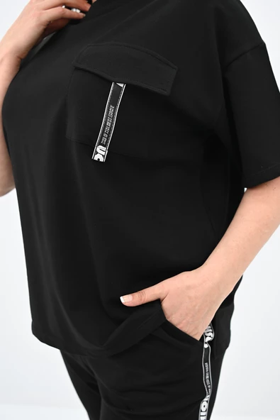 Kadın Büyük Beden Yan Şerit Detaylı Eşofman Takımı 8088-24 - Resim 6