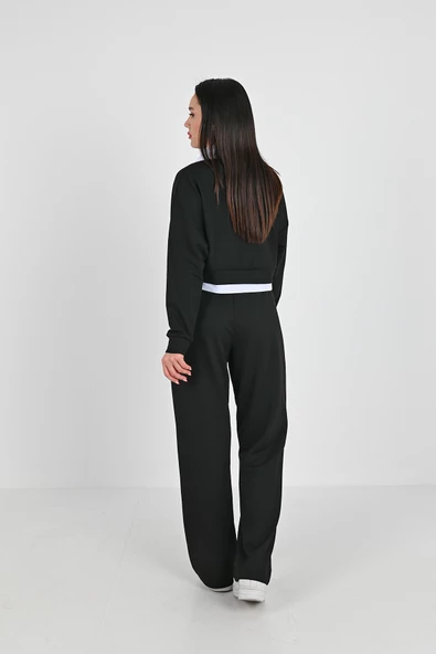 Kadın Polo Yaka Bol Paça Eşofman Takımı 3986-24 - 4