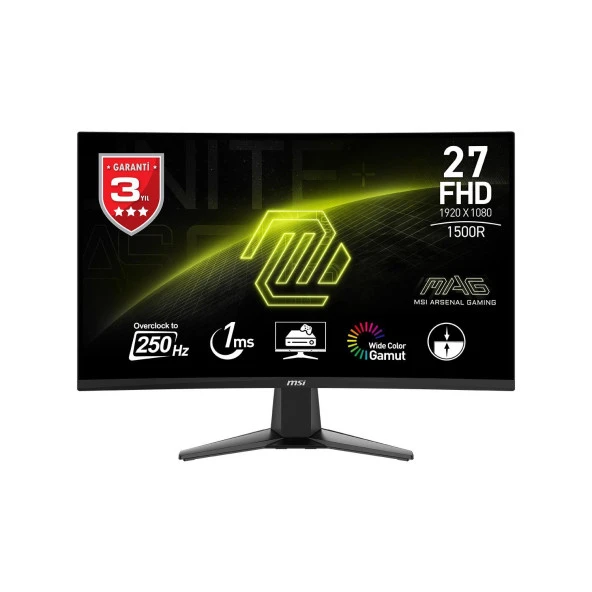 MSI 27" MAG 27C6X 1920x1080 (FHD) 16:9 CURVE 1500R VA 250HZ(OC) 1MS ADAPTIVE-SYNC GAMING MONITOR