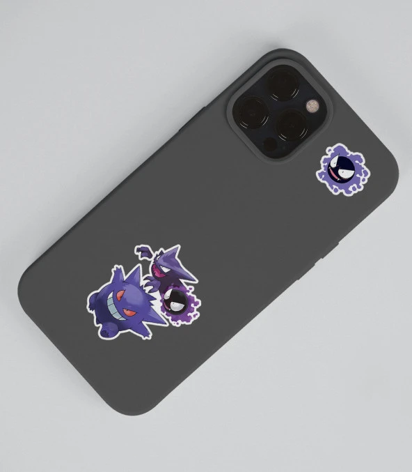 Gengar - Pokemon - Shadow- Sticker - parlak kağıt 2'li set - 4