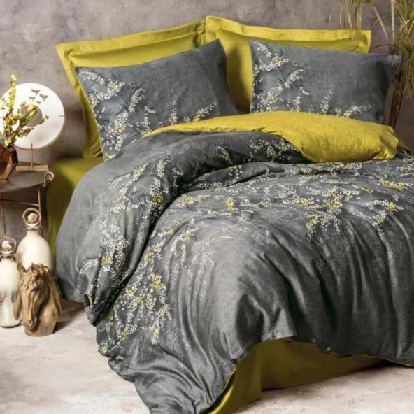 Cotton Box Saten Libby Çift Kişilik Nevresim Takımı Yeşil ürün görseli 1