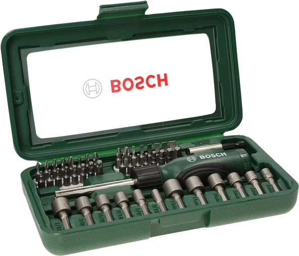 Bosch 46 Parça Cırcır Tornavidalı Vidalama ve Lokma Uçlu Aksesuar Seti - 2607019504