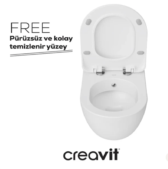 Creavit FE320 ASMA KLOZET VE YAVAŞ KAPANAN CREAVİT KAPAK - 5