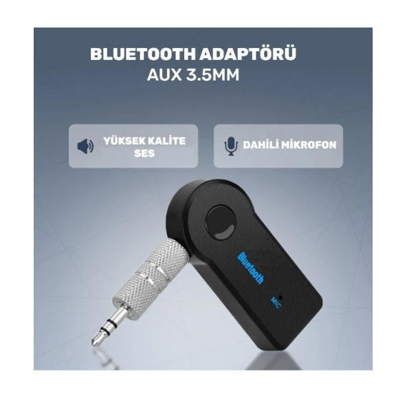 Bluetooth Aux Araç Kiti Adaptörü Hd Ses Kalitesi Kesintisiz Bağlantı Yüksek Kalite - 2