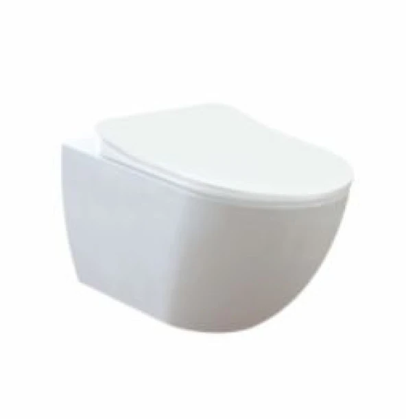 CREAVİT Rim-Off Kanalsız Klozet Ve Yavaş Kapanır Kapak FE322
