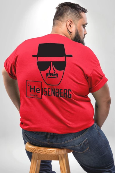 Heisenberg Breaking Bad Büyük Beden Beyaz Tişört Kadın Erkek Ünisex Sırt Baskılı