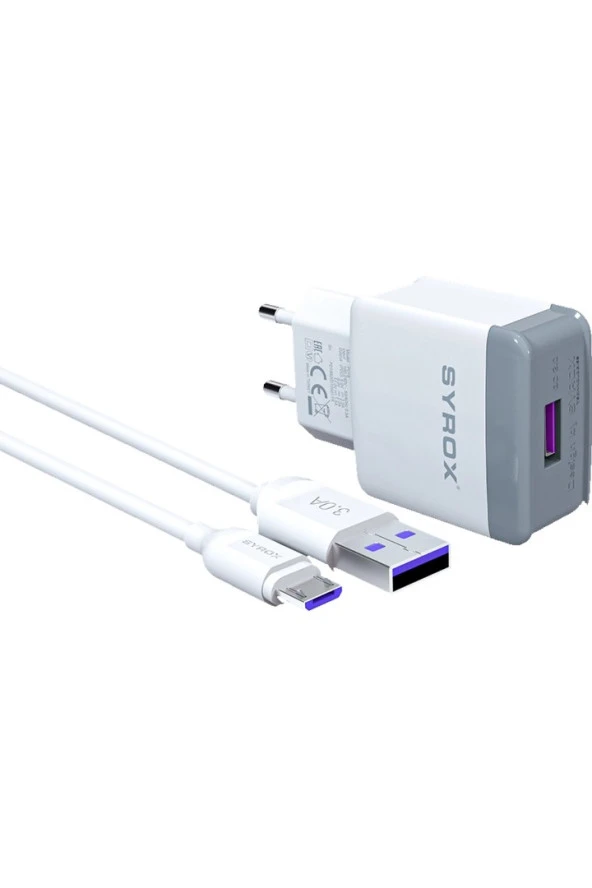 SYROX Q30 MiKRO USB HIZLI SARJ + KABLO 3.0A - 3