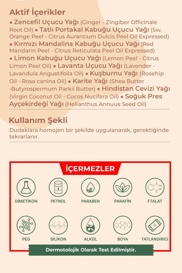 Momwell Organik Kırmızı Renkli Dudak Balmı Merhemi Stick 5ml - Resim 3