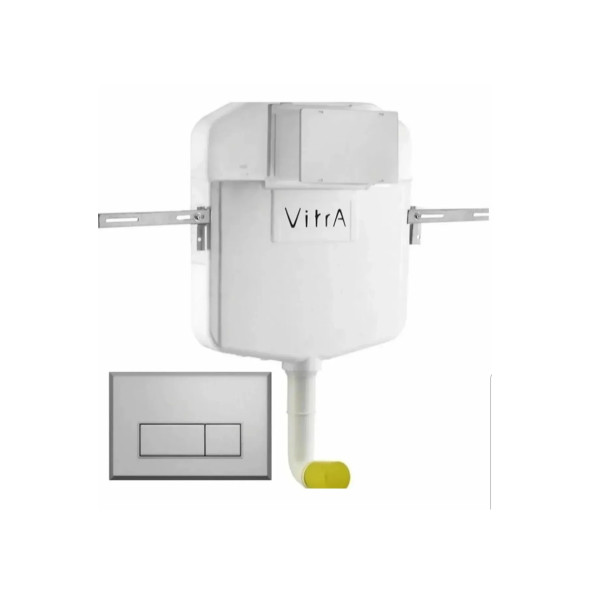 VitrA 8 cm Gömme Rezervuar 3/6 lt + kumanda paneli dahil -(Çocuk Klozet + hepsine uygun)Parmak İzi Bırakmaz
