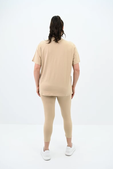 Kadın Büyük Beden Baskı Detaylı Tayt Takım 8085-24 - Resim 8