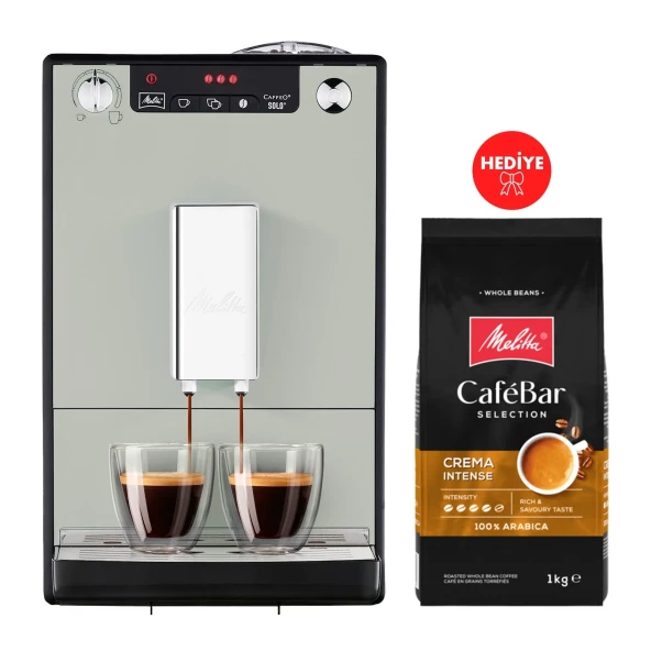 Melitta Caffeo Solo Kumlu Gri Tam Otomatik Kahve Makinesi Hediye Kahve