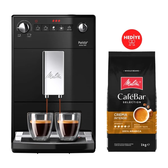 Melitta Purista Siyah Tam Otomatik Kahve Makinesi Hediye Kahve