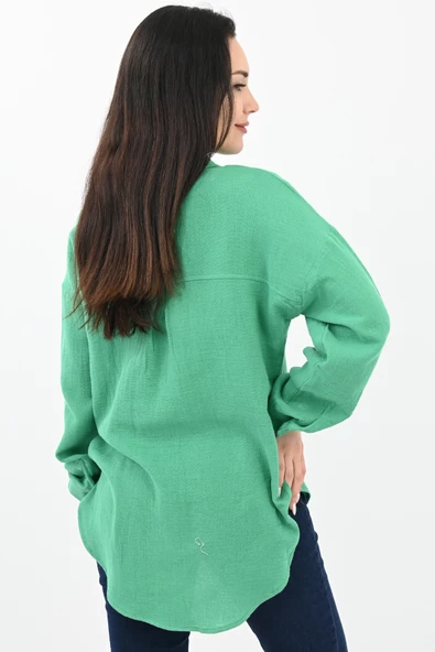 Kadın Kol Katlama Detaylı Gömlek 1713-25 - 12