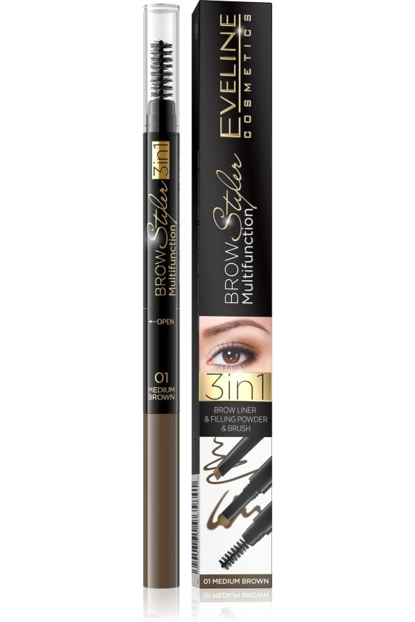 EVELİNE BROW STYLER 3IN1 MULTIFUNCTION 01 MEDIUM
