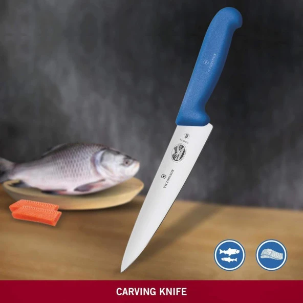 Victorinox 25cm Dilimleme Şef Bıçağı 5.2002.25 Mavi - 4