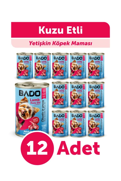 Bado Yetişkin Yaş Köpek Maması Kuzu Etli 400Gr 12'li