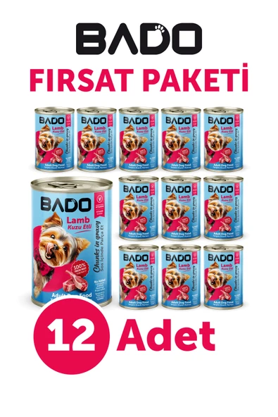 Bado Yetişkin Yaş Köpek Maması Kuzu Etli 400Gr 12'li - 2