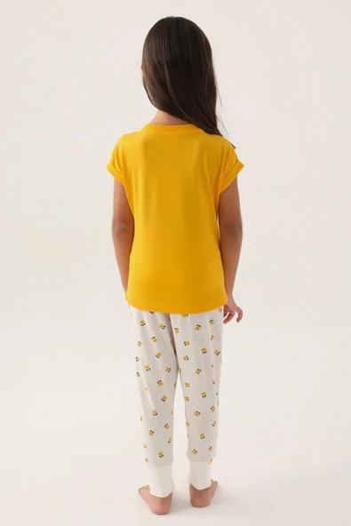 U.S. Polo Assn. 1834 Garson Lisanslı Text Printed Kız Çocuk Pijama Takımı - Resim 10