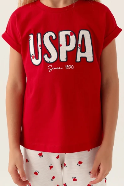 U.S. Polo Assn. 1834 Garson Lisanslı Text Printed Kız Çocuk Pijama Takımı - Resim 4