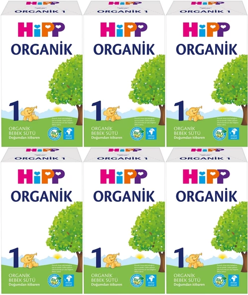 Hipp Organik Bebek Sütü 600GR No:1 (1. Aydan İtibaren) (6 Lı Set) ürün görseli