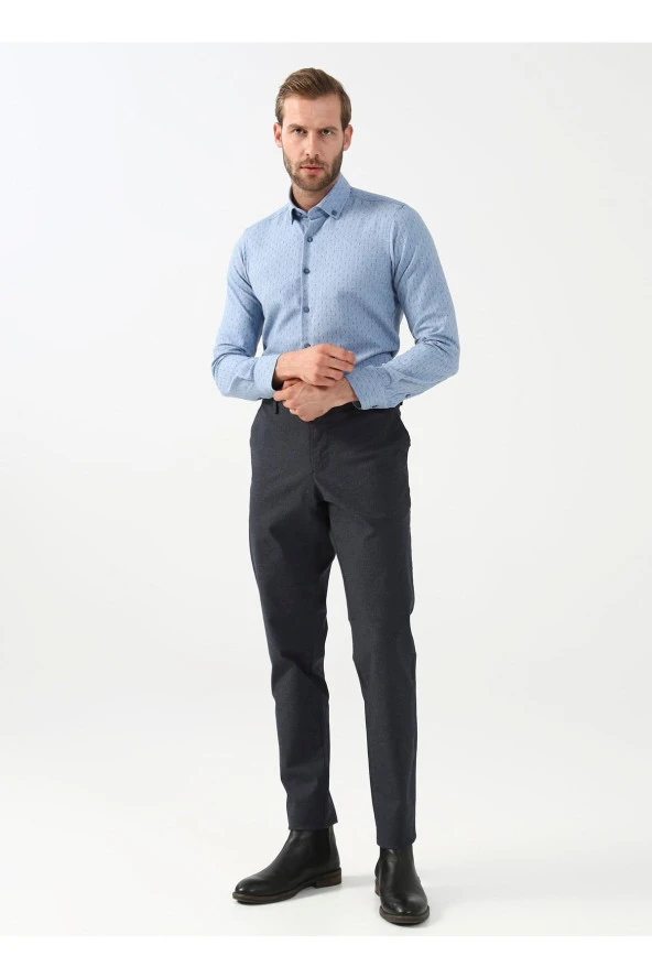 Normal Bel Normal Paça Slim Fit Lacivert Erkek Pantolon Pn2020500517