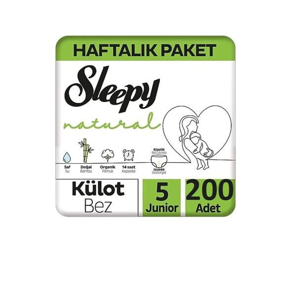 Sleepy Natural Külot Bez 5 Beden Junior 200 Adet