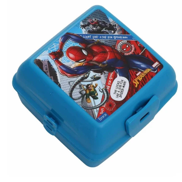 Spiderman 4 Bölmeli Plastik Beslenme Kutusu Mavi (OTTO-42574)