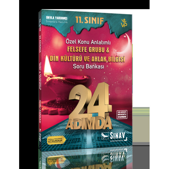 Sınav Yayınları 11. Sınıf Felsefe Grubu Din Kültürü ve Ahlak Bilgisi 24 Adımda Özel Konu Anlatımlı Soru Bankası