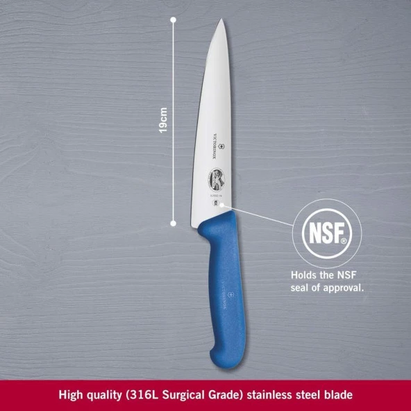 Victorinox 19cm Dilimleme Şef Bıçağı 5.2002.19 Mavi - 6