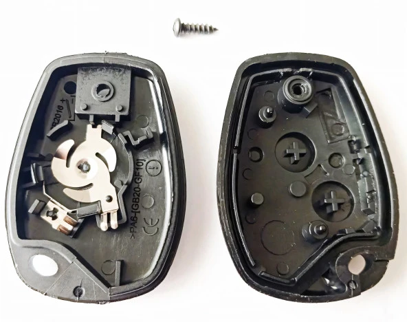 Renault Clio 3 2006-2012 Uyumlu Anahtar Kabı Kumanda Kabı Oto Anahtarlık Pil Yataklı Vidalı 2 Tuşlu - 4